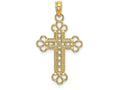FJC Finejewelers 14k Yellow Gold Rope Frame Block Cross with Club Tips Cu-out Charm