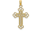 FJC Finejewelers 14k Yellow Gold Rope Frame Block Cross with Club Tips Cu-out Charm