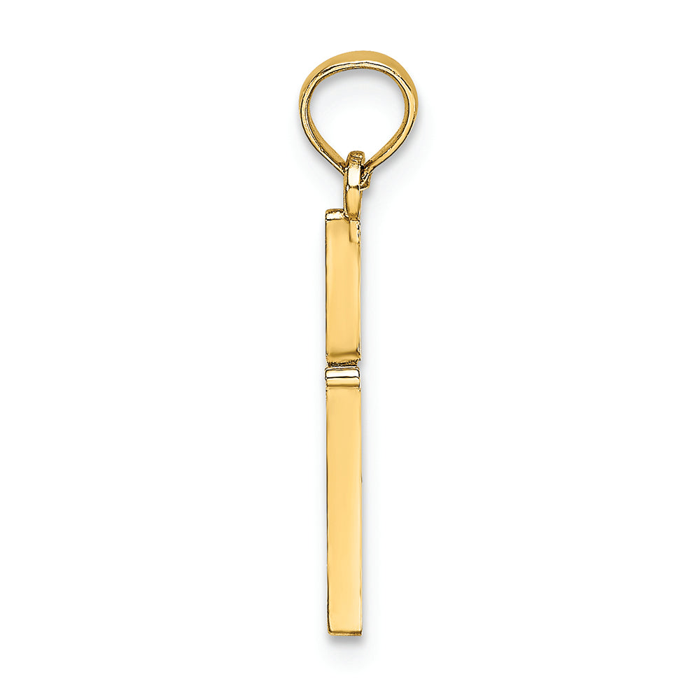 FJC Finejewelers 14k Yellow Gold Bright Cut Stick Cross Charm