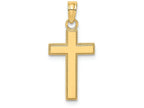 FJC Finejewelers 14k Yellow Gold Block Style Beaded Edge Cross Charm