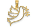 FJC Finejewelers 14k Yellow Gold Dove Holding Olvie Branch Charm