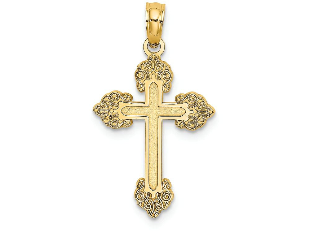 FJC Finejewelers 14k Yellow Gold Cross with Multi Scroll Tips Charm