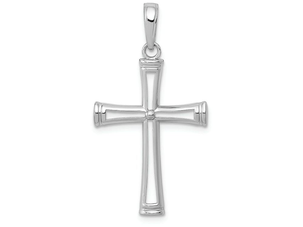 FJC Finejewelers 14k White Gold Cross Tapers In Center Charm