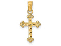 FJC Finejewelers 14k Yellow Gold Bright Cut Mini Cross with 3 Ball Tips Charm