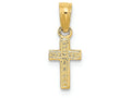 FJC Finejewelers 14k Yellow Gold Mini Cross Polish Engraved Charm