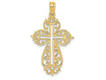 FJC Finejewelers 14k Yellow Gold Scroll Framed Cross Charm
