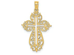 FJC Finejewelers 14k Yellow Gold Scroll Framed Cross Charm