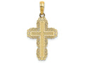 FJC Finejewelers 14k Yellow Gold Cross with Lace Trim Border Charm