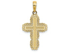 FJC Finejewelers 14k Yellow Gold Cross with Lace Trim Border Charm