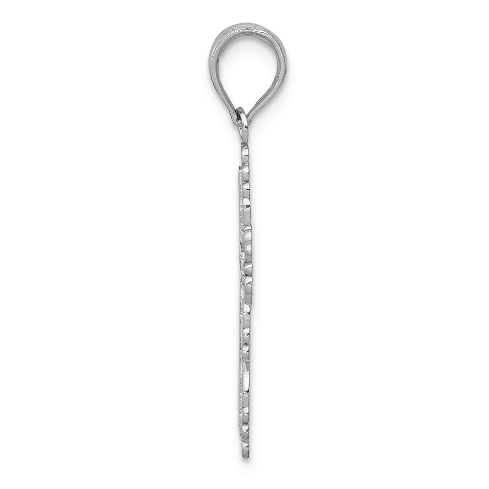 FJC Finejewelers 14k White Gold Cross with Lace Trim Border Charm