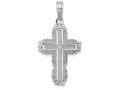 FJC Finejewelers 14k White Gold Cross with Lace Trim Border Charm