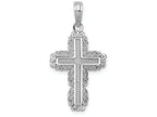 FJC Finejewelers 14k White Gold Cross with Lace Trim Border Charm
