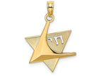FJC Finejewelers 14k Yellow Gold Jewish Star Of David with Chai (long Life) Charm