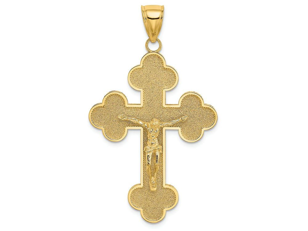 FJC Finejewelers 14k Yellow Gold Crucifix with Spade Shaped Tips Charm