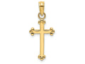 FJC Finejewelers 14k Yellow Gold Stick Cross with 3 Ball Tips Charm