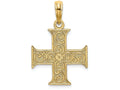 FJC Finejewelers 14k Yellow Gold Greek Cross with Swirl Design Charm