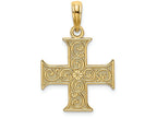 FJC Finejewelers 14k Yellow Gold Greek Cross with Swirl Design Charm