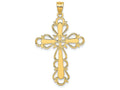 FJC Finejewelers 14k Yellow Gold Cross with Lace Trim Charm