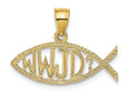 FJC Finejewelers 14k Yellow Gold Wwjd? In Christian Fish Charm
