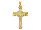 FJC Finejewelers 14k Yellow Gold Crucifix with Sunburst Charm