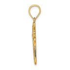 FJC Finejewelers 14k Yellow Gold Cross On Cross with Heart Edges Rounded Charm