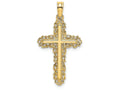 FJC Finejewelers 14k Yellow Gold Cross with Filigree Lace Trim Charm
