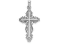 FJC Finejewelers 14k White Gold Cross with Lace Trim Charm
