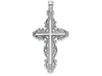 FJC Finejewelers 14k White Gold Cross with Lace Trim Charm