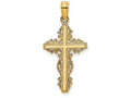 FJC Finejewelers 14k Yellow Gold Stick Cross with Lace Trim Charm