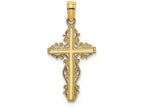 FJC Finejewelers 14k Yellow Gold Stick Cross with Lace Trim Charm