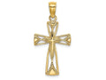 FJC Finejewelers 14k Yellow Gold Cross with Triangle Tips Charm