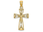 FJC Finejewelers 14k Yellow Gold Cross with Triangle Tips Charm