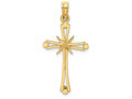 FJC Finejewelers 14k Yellow Gold Bright Cut Cross with X Center Charm