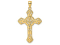 FJC Finejewelers 14k Yellow Gold Crucifix with Arrow Tips Circle Center Charm