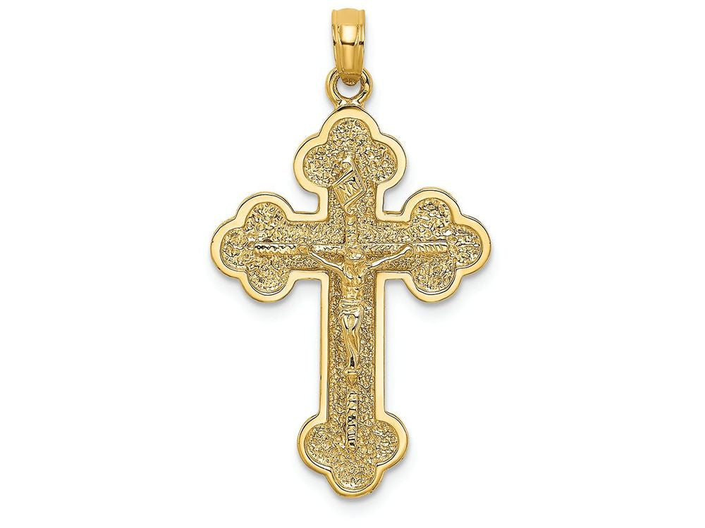 FJC Finejewelers 14k Yellow Gold Crucifix with Spade Tips Charm