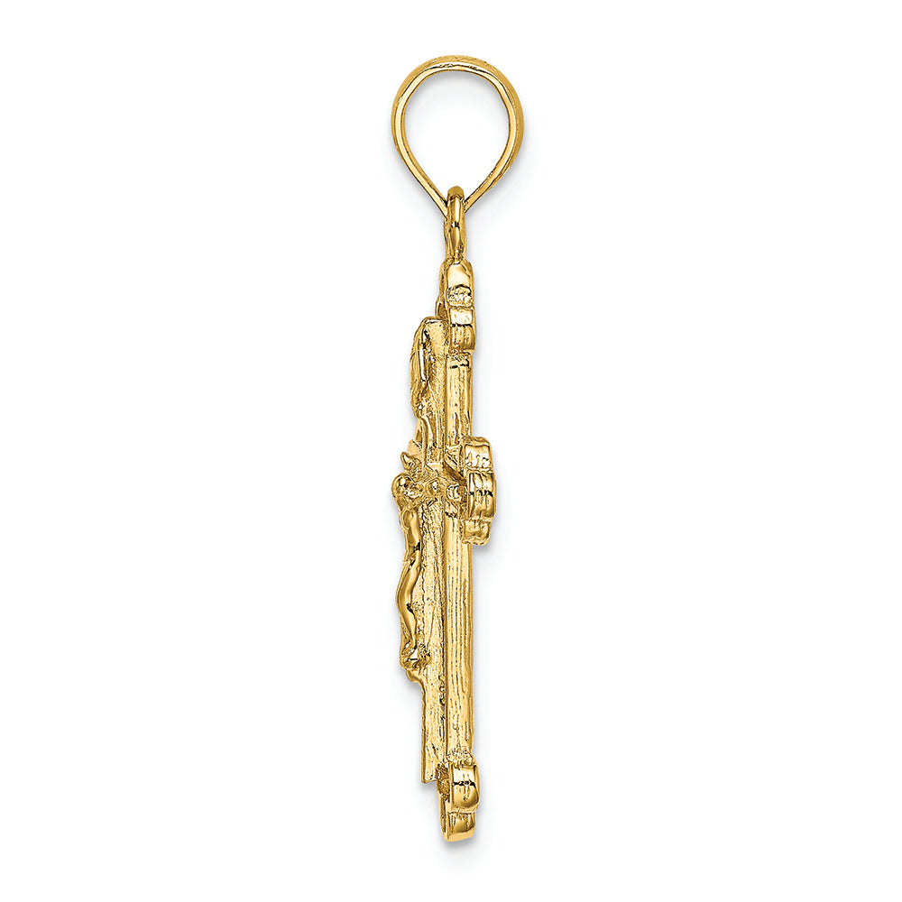 FJC Finejewelers 14k Yellow Gold Crucifix with Spade Tipsnarrow Charm