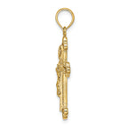 FJC Finejewelers 14k Yellow Gold Crucifix with Spade Tipsnarrow Charm