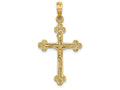 FJC Finejewelers 14k Yellow Gold Crucifix with Spade Tipsnarrow Charm