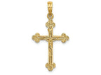 FJC Finejewelers 14k Yellow Gold Crucifix with Spade Tipsnarrow Charm