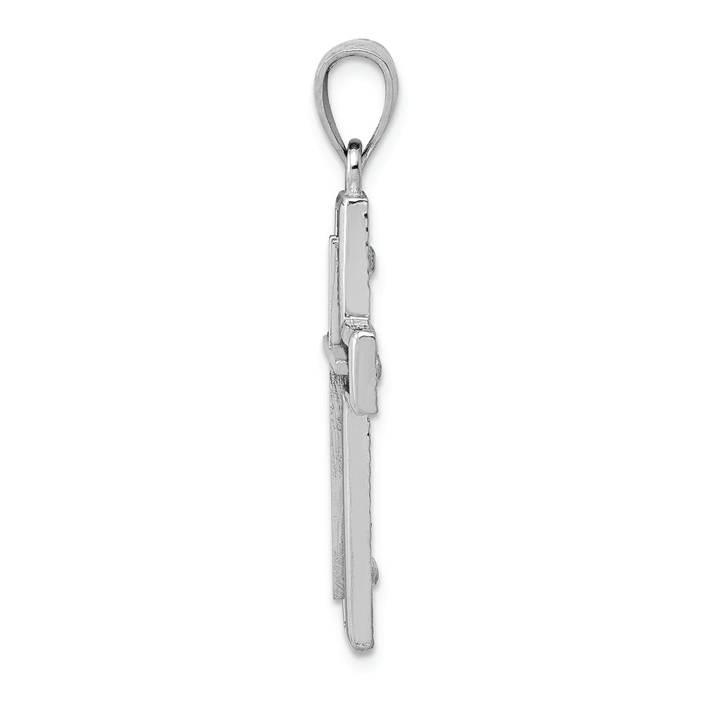 FJC Finejewelers 14k White Gold Cross On Square Edged Frame Charm