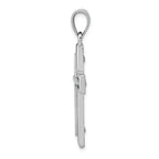 FJC Finejewelers 14k White Gold Cross On Square Edged Frame Charm