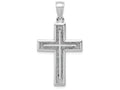 FJC Finejewelers 14k White Gold Cross On Square Edged Frame Charm