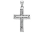 FJC Finejewelers 14k White Gold Cross On Square Edged Frame Charm