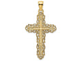 FJC Finejewelers 14k Yellow Gold Cross with Lace Trim Charm