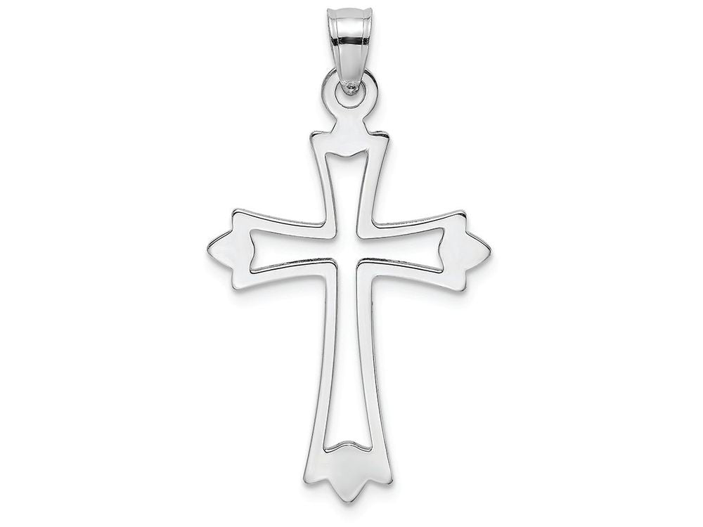 FJC Finejewelers 14k White Gold Cross with Pointed Tips Charm