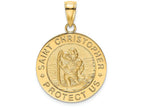 FJC Finejewelers 14k Yellow Gold Saint Christopher Coin Polish Satin with Flat Frame Charm
