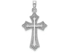 FJC Finejewelers 14k White Gold Cross with Beaded Triangle Tips Charm