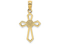FJC Finejewelers 14k Yellow Gold Cross with Flower Center Flat Charm