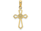 FJC Finejewelers 14k Yellow Gold Cross with Flower Center Flat Charm