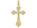 FJC Finejewelers 14k Yellow Gold Cross with Diamond Shape Filigree Tips Cross Center Charm